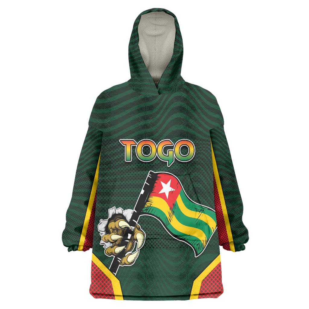 Personalized Togo Wearable Blanket Hoodie Lion Claw Flag Sport Style - African Pride