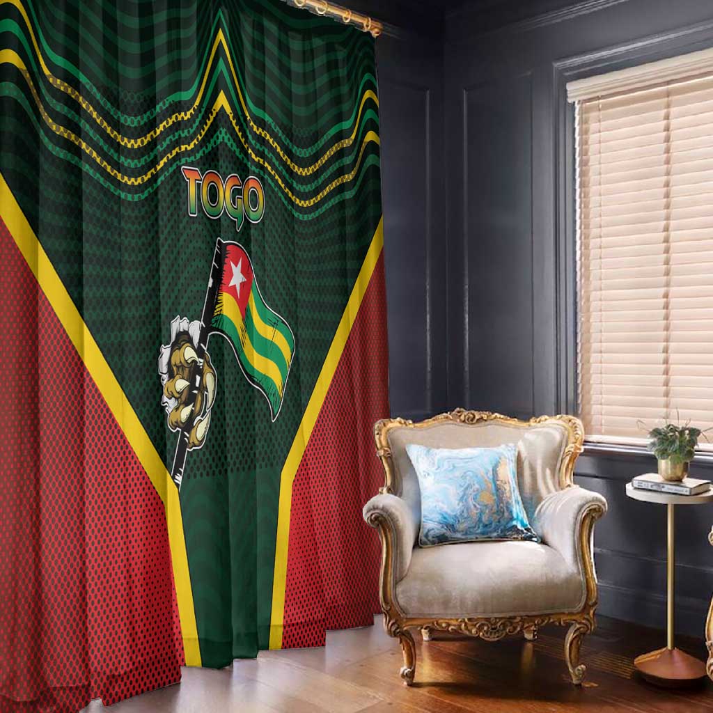 Togo Window Curtain Lion Claw Flag Sport Style - African Pride