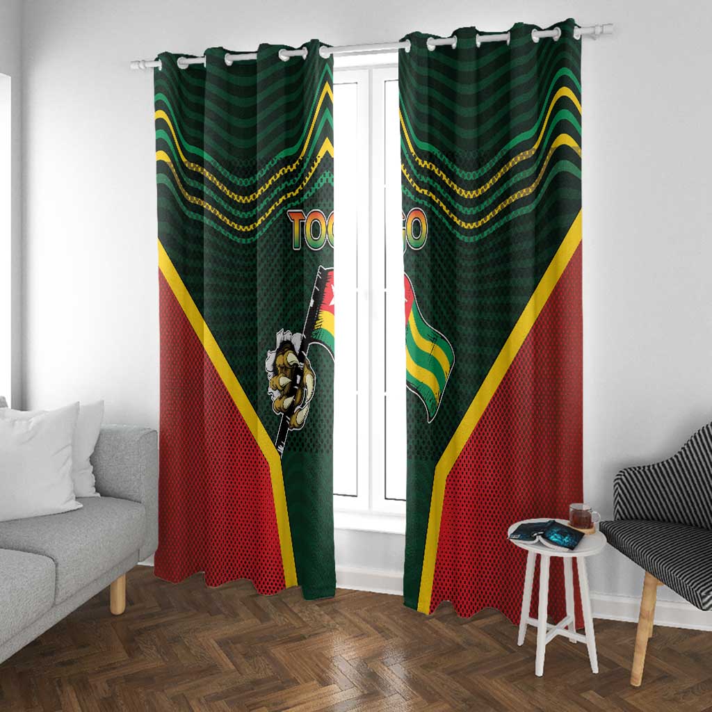 Togo Window Curtain Lion Claw Flag Sport Style - African Pride