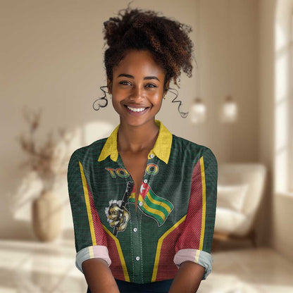 Personalized Togo Women Casual Shirt Lion Claw Flag Sport Style - African Pride