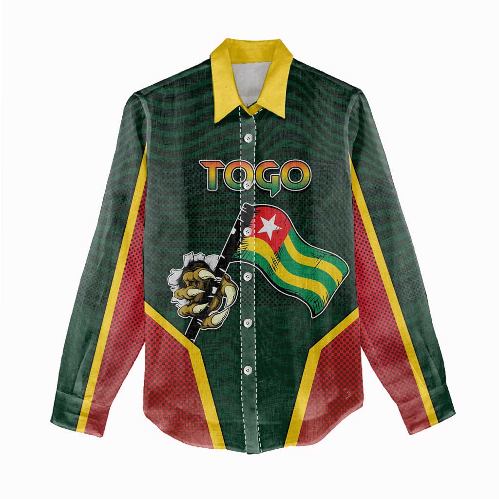 Personalized Togo Women Casual Shirt Lion Claw Flag Sport Style - African Pride