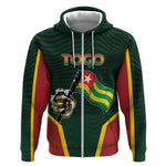 Personalized Togo Zip Hoodie Lion Claw Flag Sport Style - African Pride