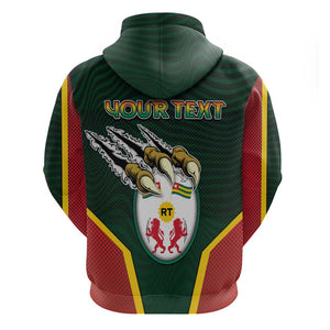 Personalized Togo Zip Hoodie Lion Claw Flag Sport Style - African Pride