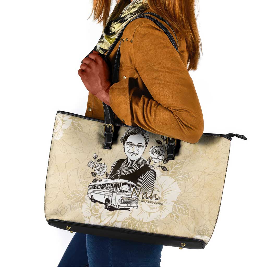 Nah Rosa Parks African Leather Tote Bag Black Women History - African Pride