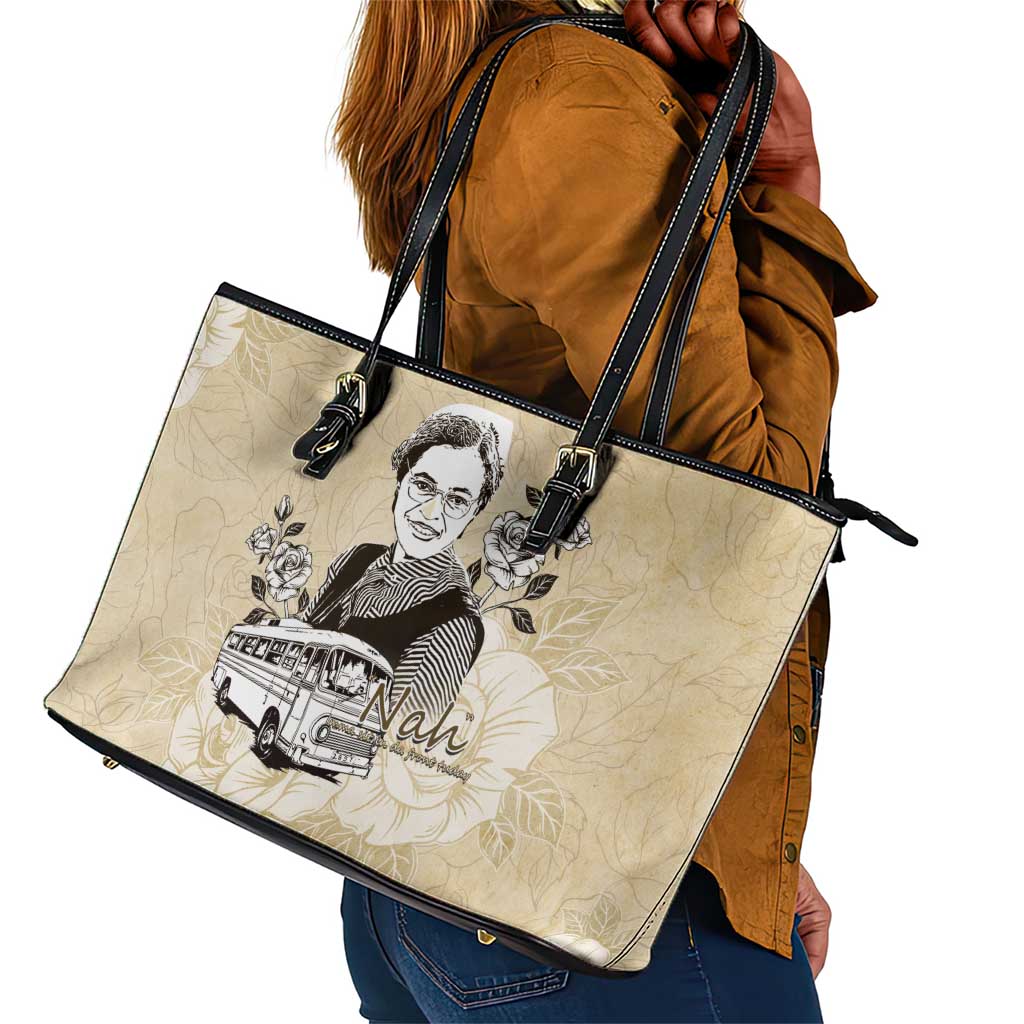 Nah Rosa Parks African Leather Tote Bag Black Women History - African Pride