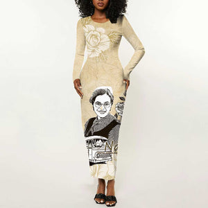 Nah Rosa Parks African Long Sleeve Bodycon Dress Black Women History - African Pride