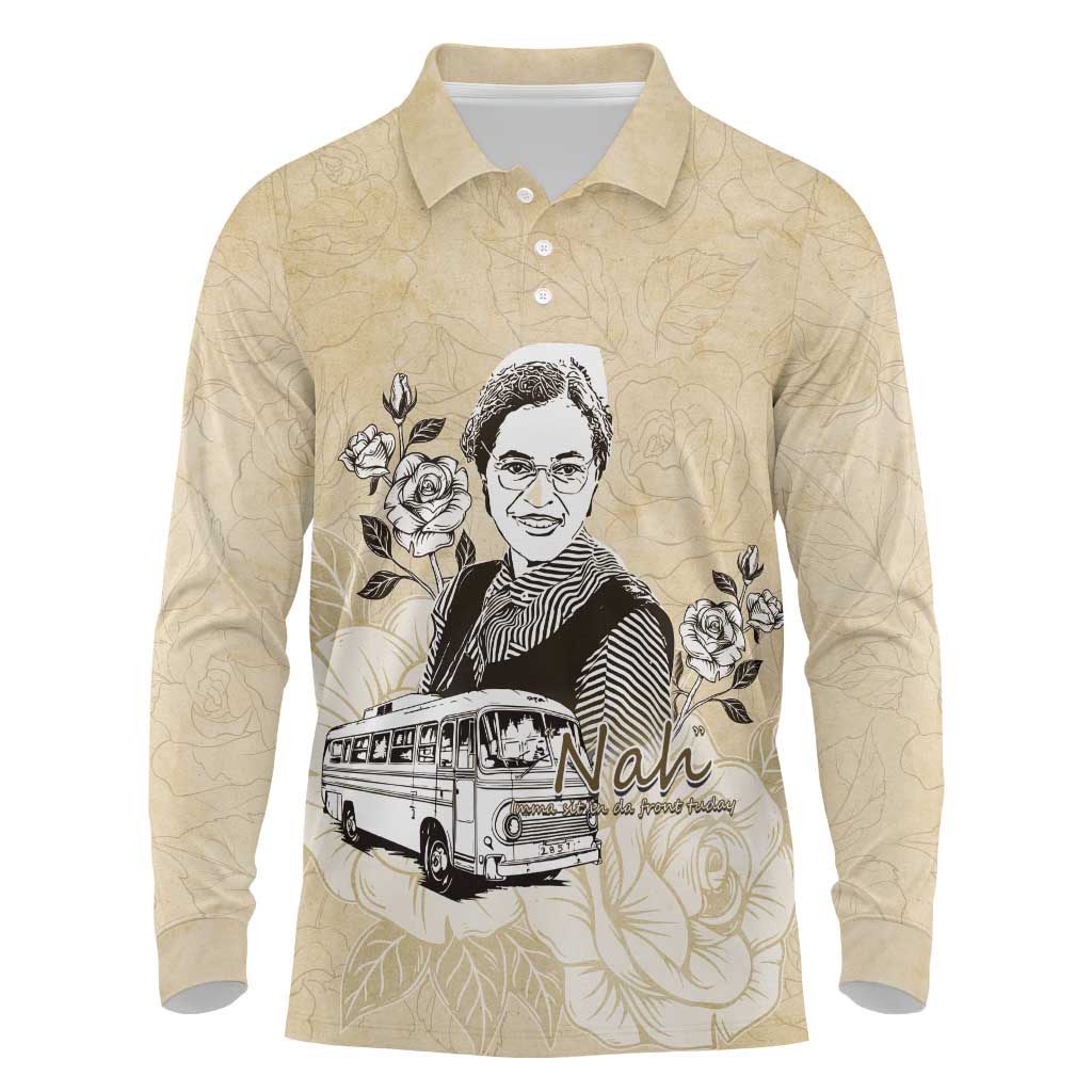 Nah Rosa Parks African Long Sleeve Polo Shirt Black Women History - African Pride