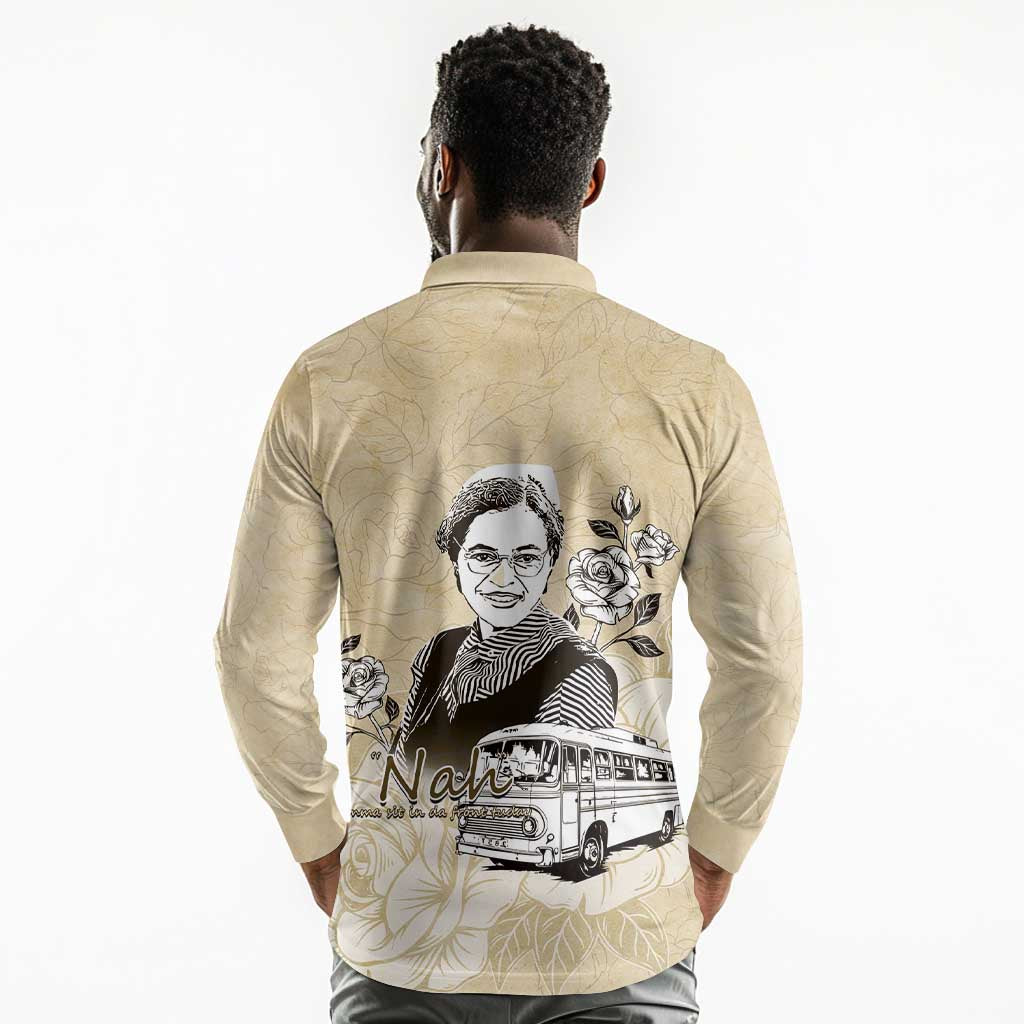 Nah Rosa Parks African Long Sleeve Polo Shirt Black Women History - African Pride
