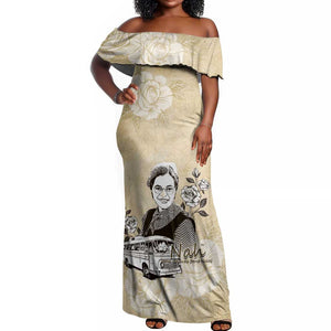 Nah Rosa Parks African Off Shoulder Maxi Dress Black Women History - African Pride