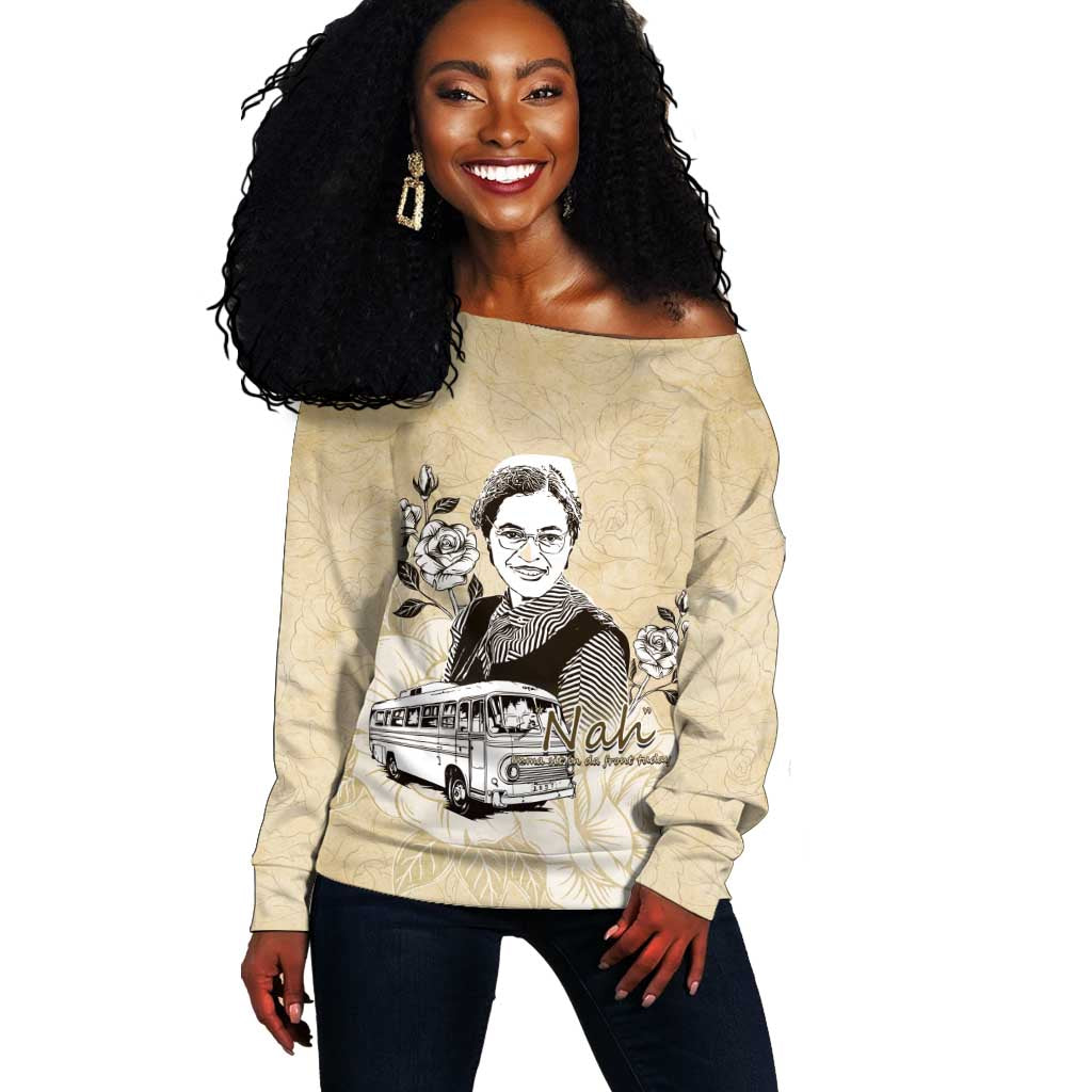 Nah Rosa Parks African Off Shoulder Sweater Black Women History - African Pride