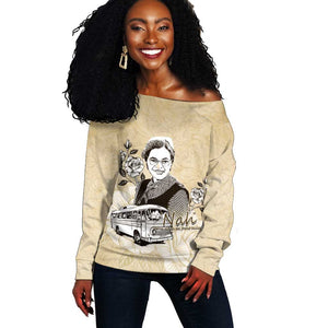 Nah Rosa Parks African Off Shoulder Sweater Black Women History - African Pride