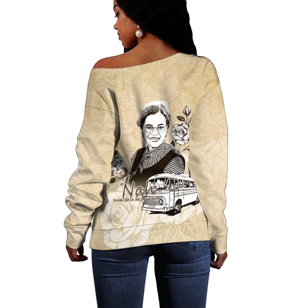 Nah Rosa Parks African Off Shoulder Sweater Black Women History - African Pride