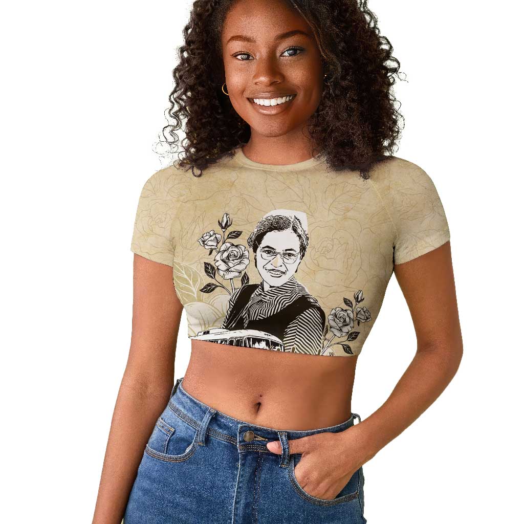 Nah Rosa Parks African Raglan Cropped T shirt Black Women History - African Pride