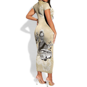 Nah Rosa Parks African Short Sleeve Bodycon Dress Black Women History - African Pride