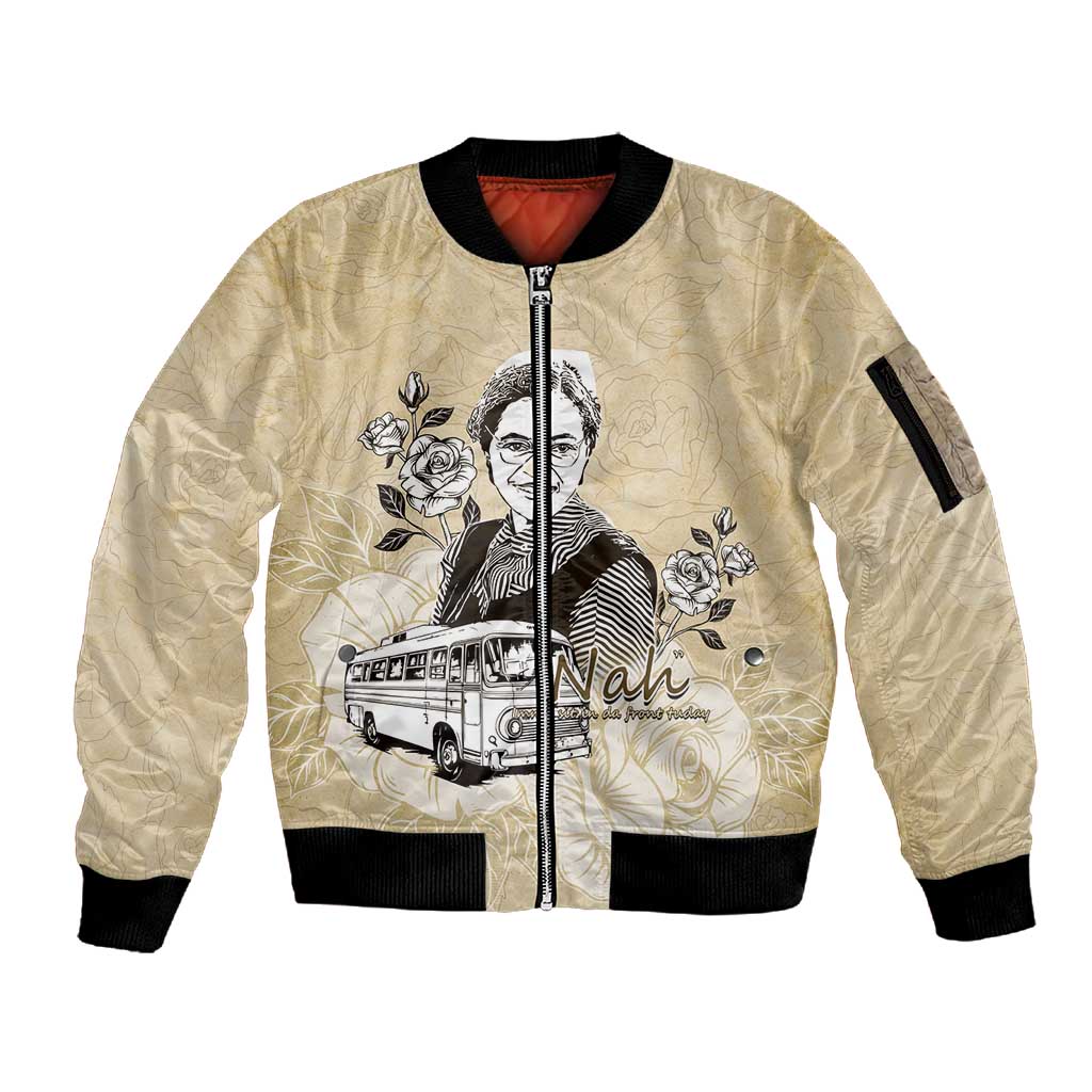 Nah Rosa Parks African Sleeve Zip Bomber Jacket Black Women History - African Pride