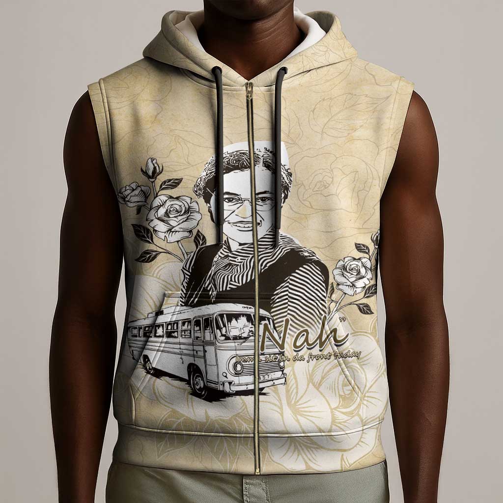 Nah Rosa Parks African Sleeveless Zip Hoodie Black Women History - African Pride