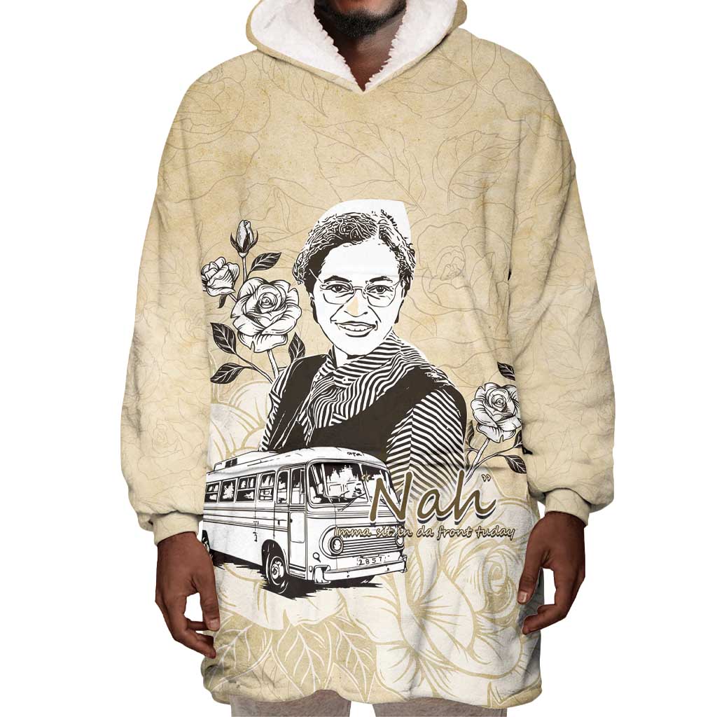 Nah Rosa Parks African Wearable Blanket Hoodie Black Women History - African Pride