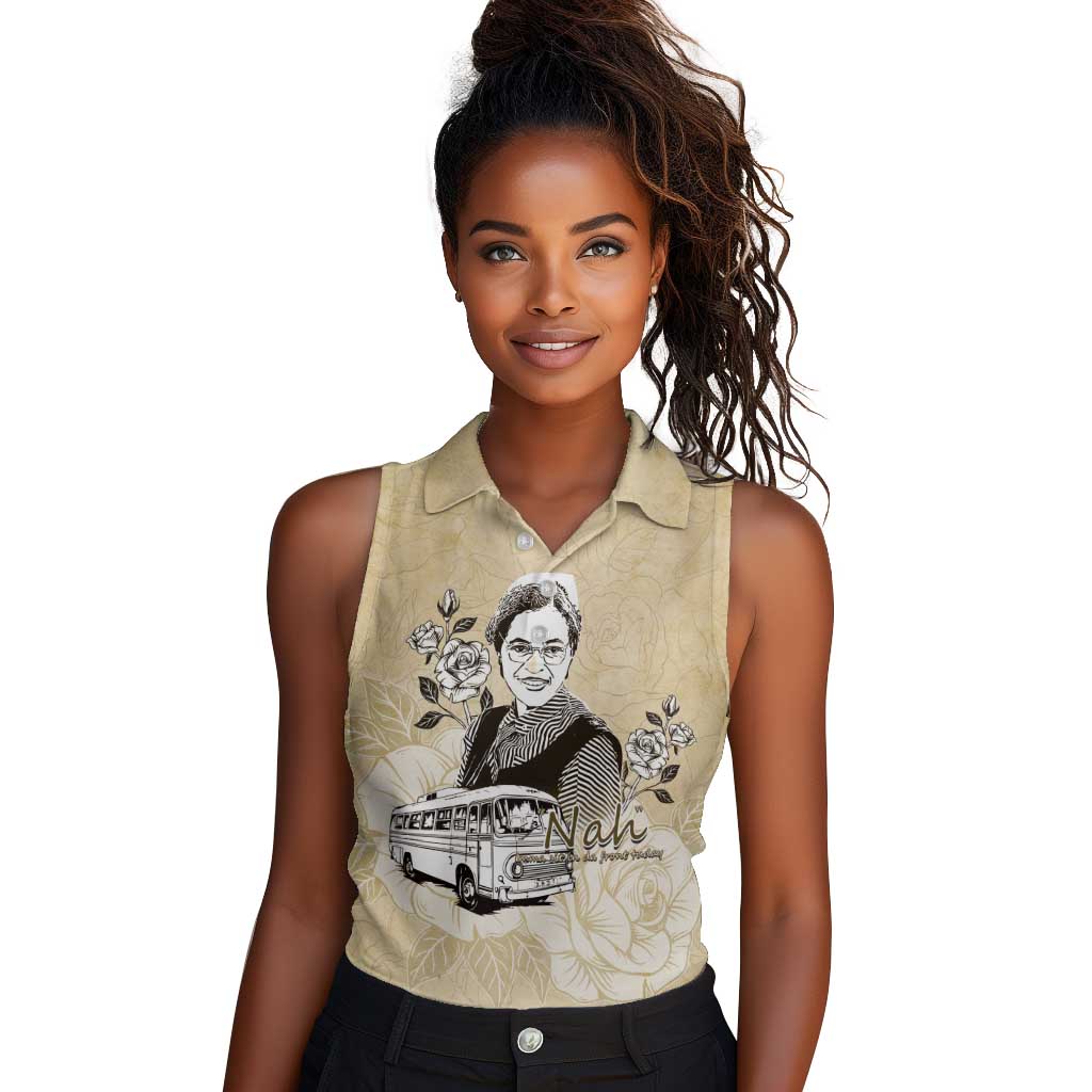 Nah Rosa Parks African Women Sleeveless Polo Shirt Black Women History - African Pride
