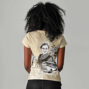 Nah Rosa Parks African Women V-Neck T-Shirt Black Women History - African Pride