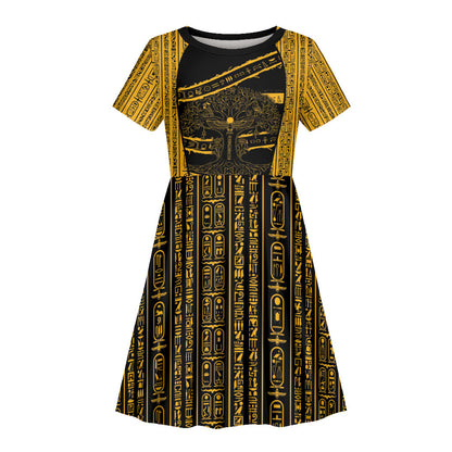 Egypt Tree Of Life Kid Short Sleeve Dress The Fig In Ancient Egyptian