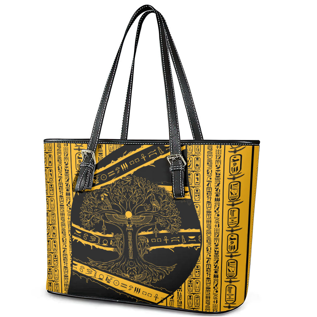 Egypt Tree Of Life Leather Tote Bag The Fig In Ancient Egyptian