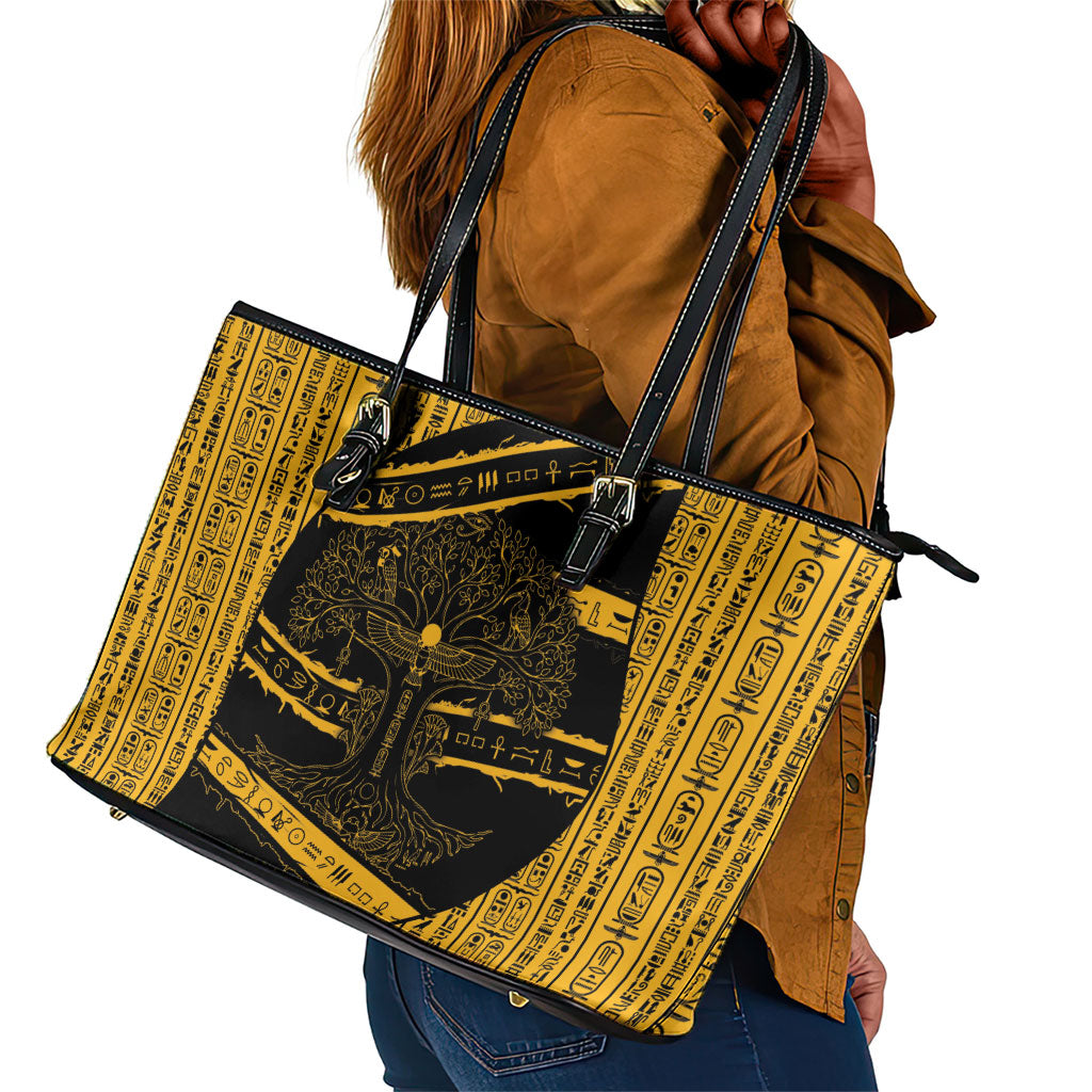 Egypt Tree Of Life Leather Tote Bag The Fig In Ancient Egyptian