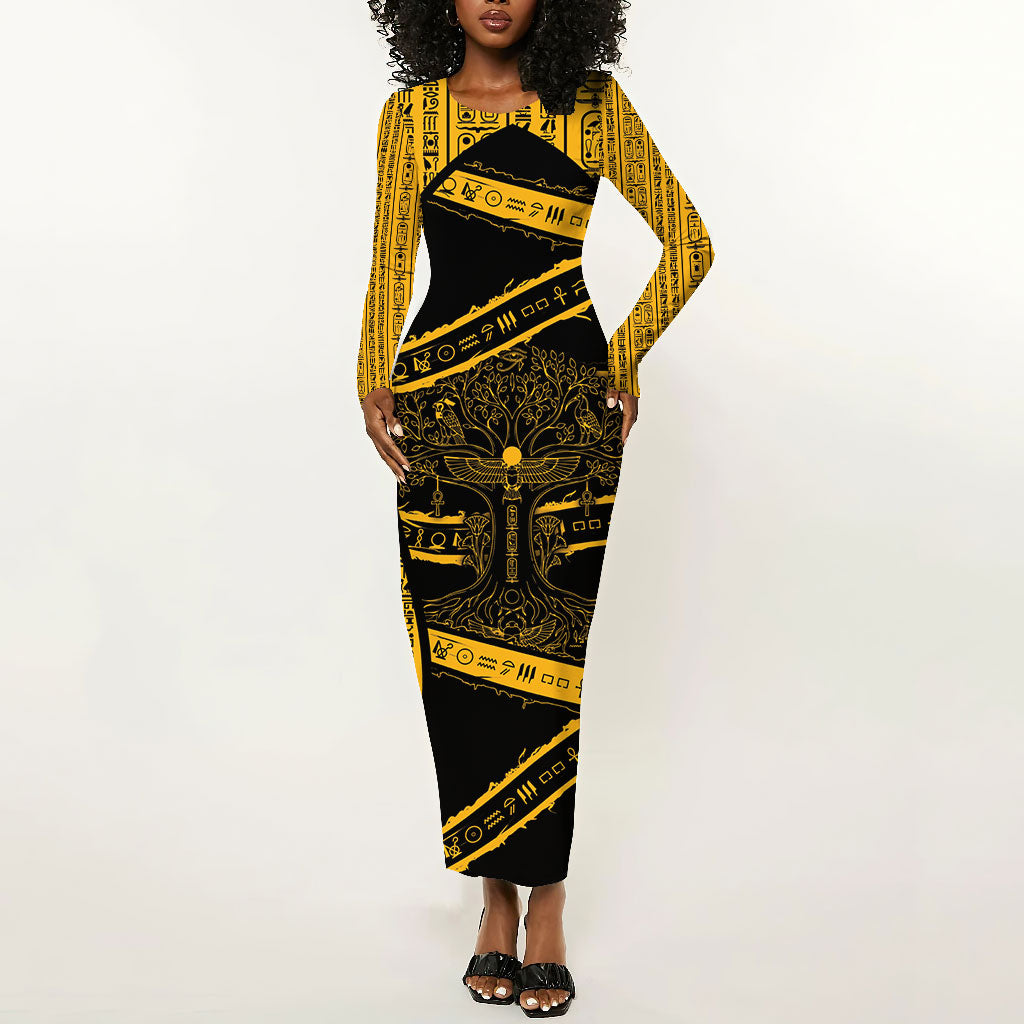 Egypt Tree Of Life Long Sleeve Bodycon Dress The Fig In Ancient Egyptian