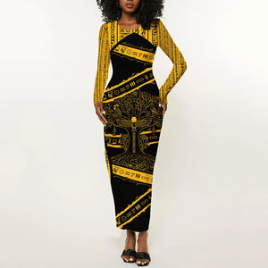 Egypt Tree Of Life Long Sleeve Bodycon Dress The Fig In Ancient Egyptian