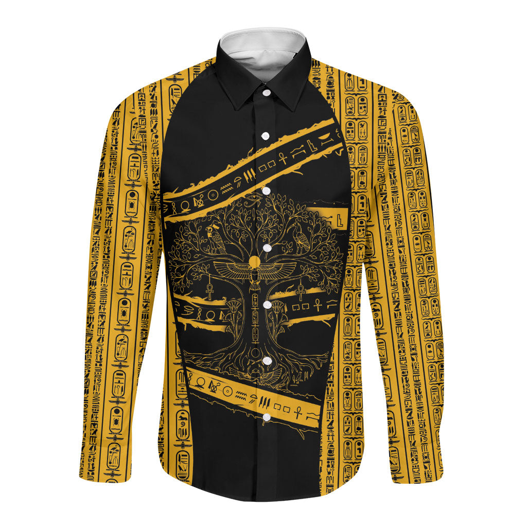 Egypt Tree Of Life Long Sleeve Button Shirt The Fig In Ancient Egyptian