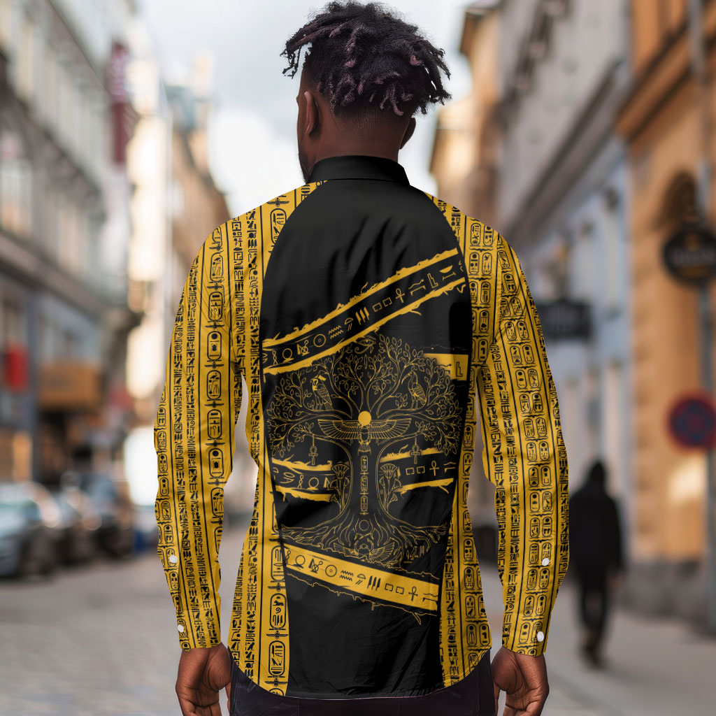Egypt Tree Of Life Long Sleeve Button Shirt The Fig In Ancient Egyptian