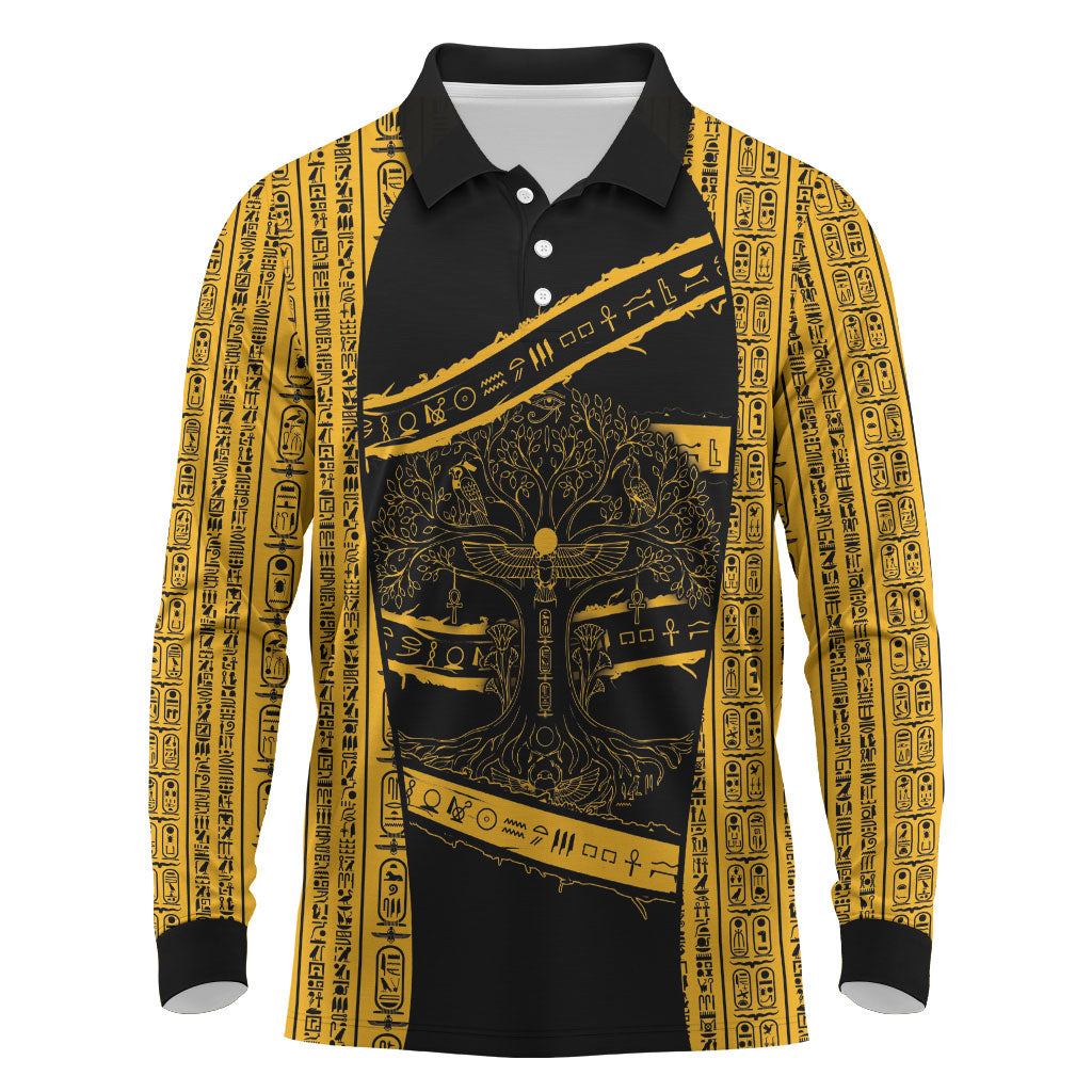 Egypt Tree Of Life Long Sleeve Polo Shirt The Fig In Ancient Egyptian