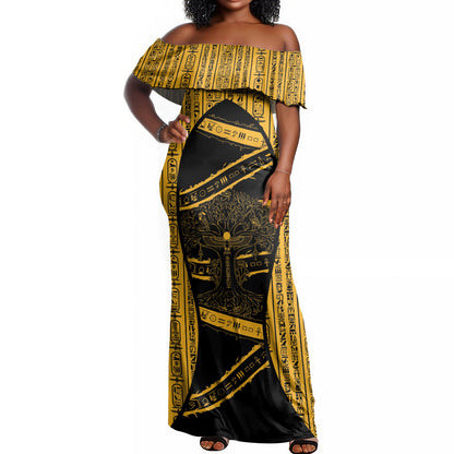 Egypt Tree Of Life Off Shoulder Maxi Dress The Fig In Ancient Egyptian