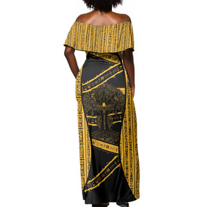 Egypt Tree Of Life Off Shoulder Maxi Dress The Fig In Ancient Egyptian