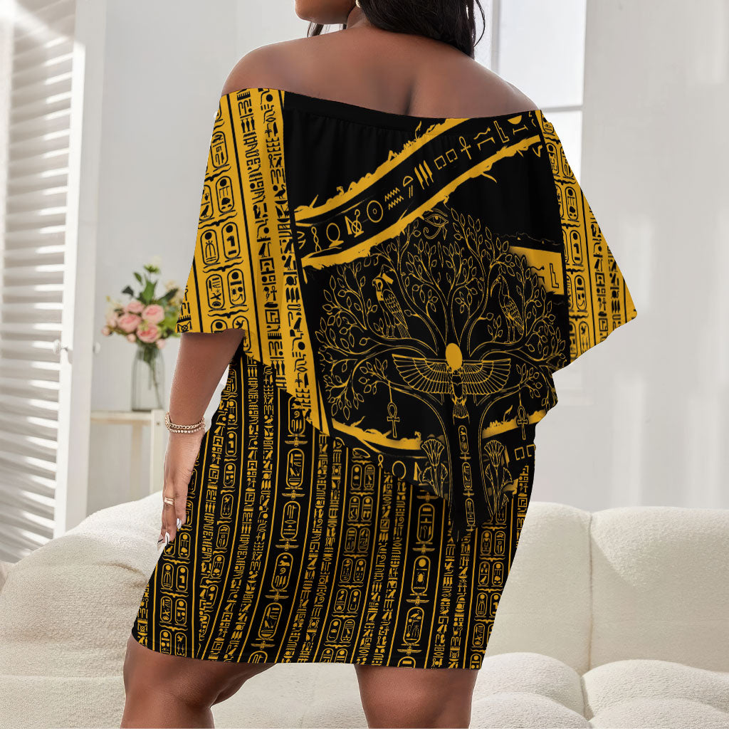 Egypt Tree Of Life Off Shoulder Short Dress The Fig In Ancient Egyptian
