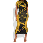 Egypt Tree Of Life Short Sleeve Bodycon Dress The Fig In Ancient Egyptian