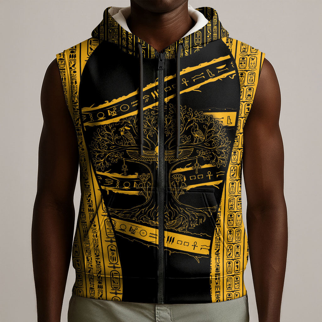 Egypt Tree Of Life Sleeveless Zip Hoodie The Fig In Ancient Egyptian