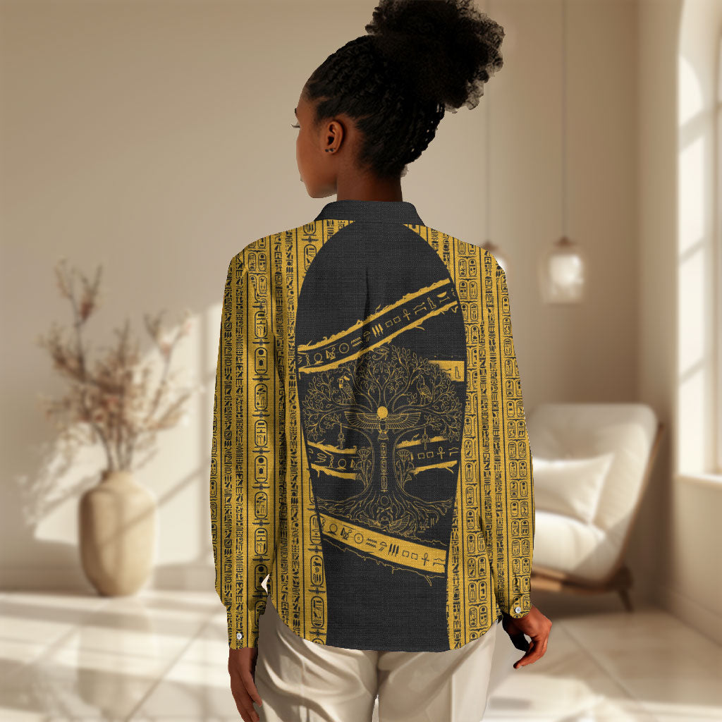 Egypt Tree Of Life Women Casual Shirt The Fig In Ancient Egyptian