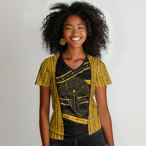 Egypt Tree Of Life Women V-Neck T-Shirt The Fig In Ancient Egyptian