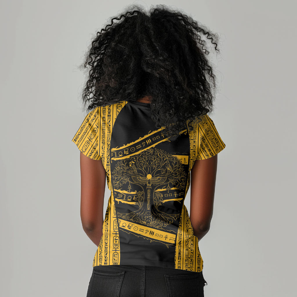 Egypt Tree Of Life Women V-Neck T-Shirt The Fig In Ancient Egyptian