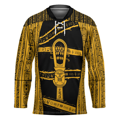 Egypt Sistrum Hockey Jersey Ancient Mythology Sacred Rattling Instrument