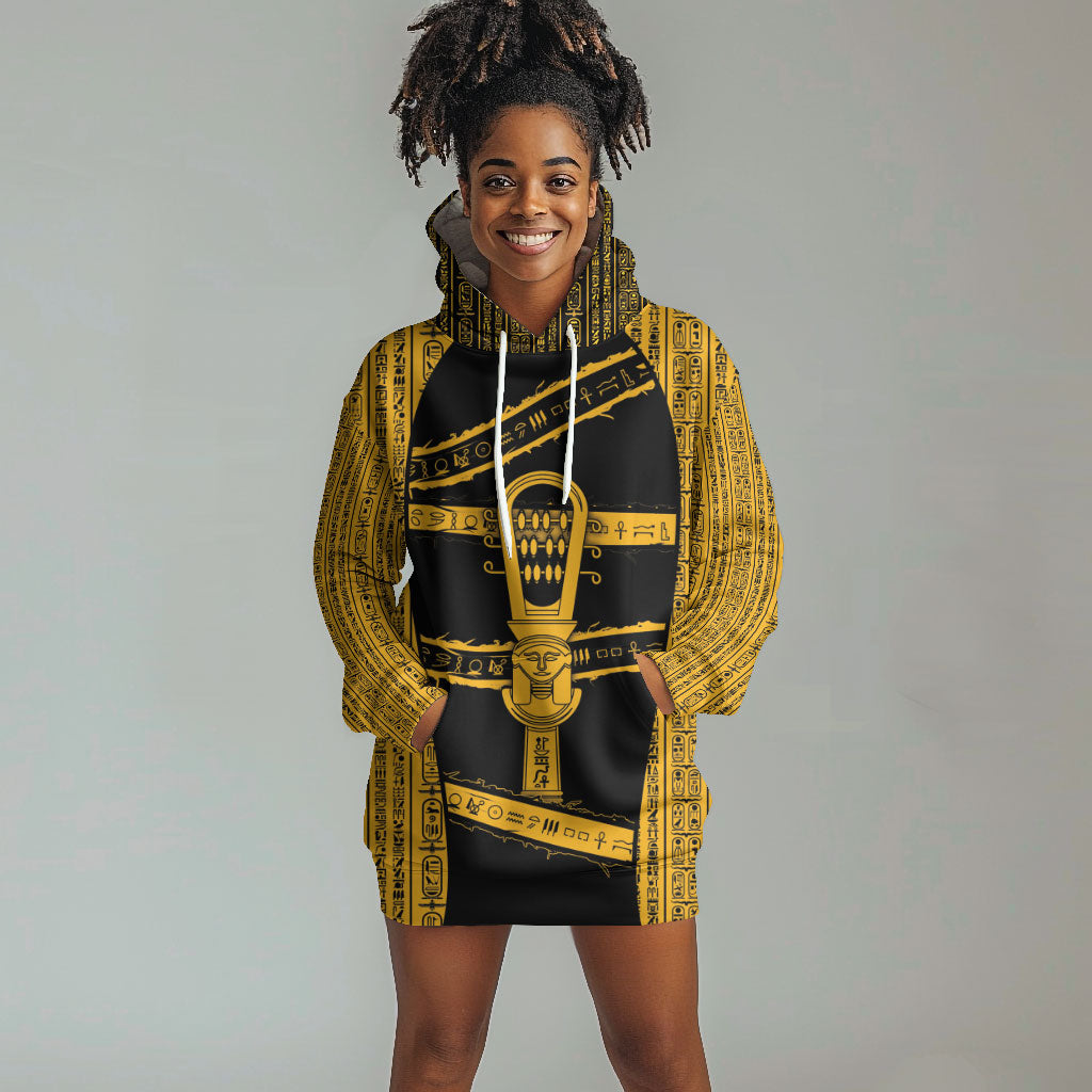 Egypt Sistrum Hoodie Dress Ancient Mythology Sacred Rattling Instrument