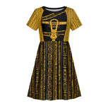 Egypt Sistrum Kid Short Sleeve Dress Ancient Mythology Sacred Rattling Instrument