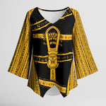Egypt Sistrum Kimono Sleeve Blouse Ancient Mythology Sacred Rattling Instrument
