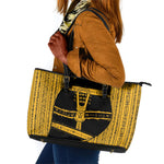 Egypt Sistrum Leather Tote Bag Ancient Mythology Sacred Rattling Instrument