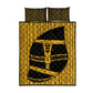Egypt Sistrum Quilt Bed Set Ancient Mythology Sacred Rattling Instrument