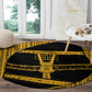 Egypt Sistrum Round Carpet Ancient Mythology Sacred Rattling Instrument