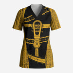 Egypt Sistrum Scrub Top Ancient Mythology Sacred Rattling Instrument