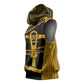 Egypt Sistrum Sleeveless Hoodie Ancient Mythology Sacred Rattling Instrument