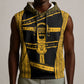 Egypt Sistrum Sleeveless Hoodie Ancient Mythology Sacred Rattling Instrument