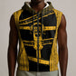 Egypt Sistrum Sleeveless Zip Hoodie Ancient Mythology Sacred Rattling Instrument